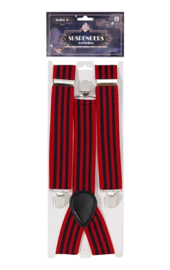 Morris Costumes Red Striped Braces All Decades /Era Costumes