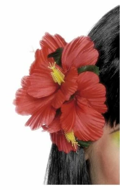 Smiffys Around The World Red Flower Hairclip Accessory