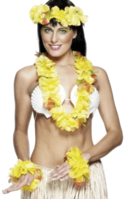 Smiffys Yellow Leis Set Accessory