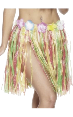 Smiffys Multi Coloured Hula Skirt 46cm