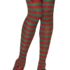 Smiffys Christmas Striped Elf Thigh High Stockings