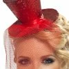 Smiffys Mini Top Hat Red Accessory
