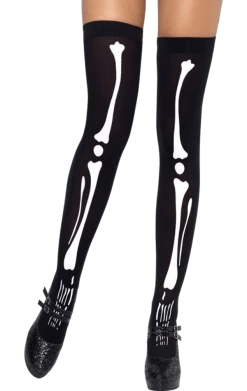 Smiffys Halloween Skeleton Print Stockings