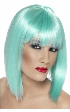 Smiffys Aliens Neon Aqua Glam Wig