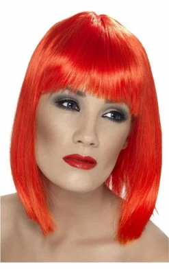 Smiffys Burlesque & Moulin Rouge Red Glam Wig
