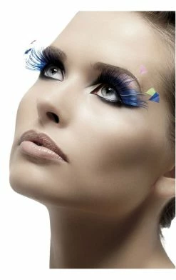 Smiffys Blue Feather Plume Eyelashes