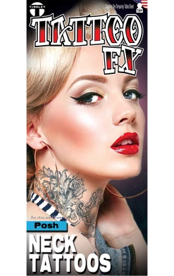 Tinsley Transfers Dafacepiece Floral Neck Tattoo FX