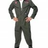 Smiffys Military Mens Top Gun Pilot Jumpsuit Costume