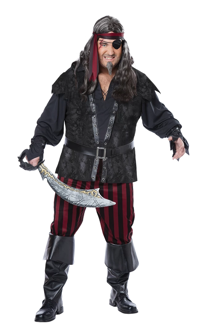 California Costumes Book Characters Mens Plus Size Ruthless Rogue Pirate Costume