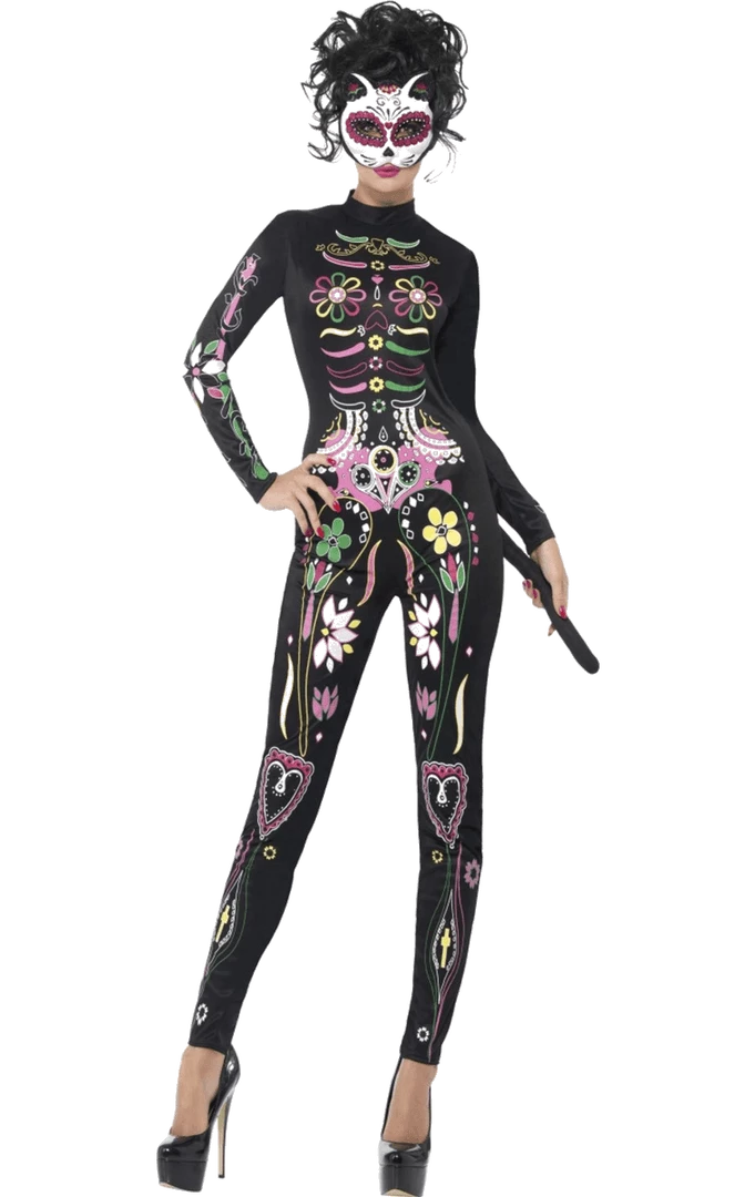 Smiffys Sugar Skull Cat Costume