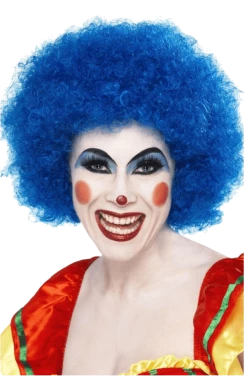 Bristol Novelty Circus Blue Clown Afro Wig