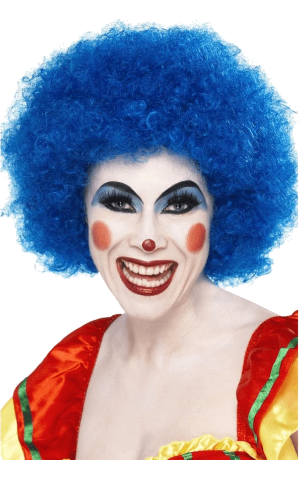 Bristol Novelty Circus Blue Clown Afro Wig