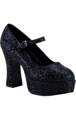 Pleaser USA Adult Black Glitter Shoes All Accessories