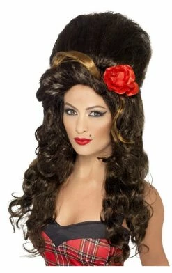 Smiffys Music & Pop/Rock Stars Amy Beehive Black Wig