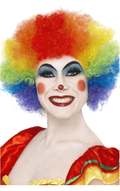 Bristol Novelty Circus Rainbow Clown Afro Wig