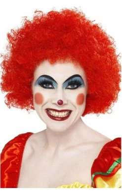 Bristol Novelty Red Clown Afro Wig Circus