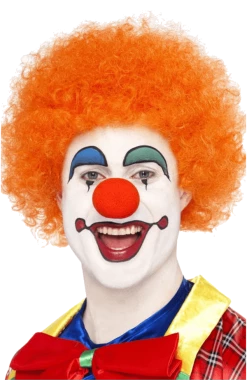 Bristol Novelty Orange Clown Afro Wig Circus