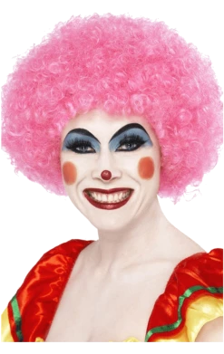 Bristol Novelty Pink Clown Afro Wig
