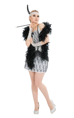 Orion Costumes Costumes Under £20 Womens 1920s Silver Flapper Costume