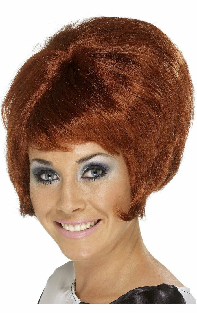 Smiffys 60s Beehive Cilla Auburn Wig British / UK