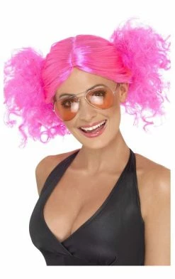Smiffys Pink Bunches Wig 1980's