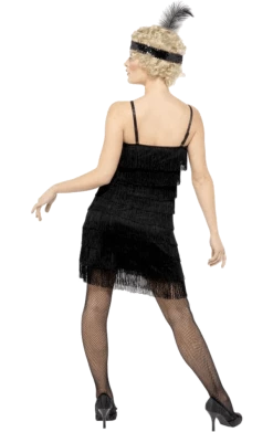 Smiffys Black Flapper Dress All Decades /Era Costumes