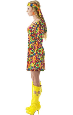 Orion Costumes Ladies Flower Hippy Costume Costumes Under £20
