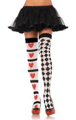 Morris Costumes Harlequin & Heart Stockings Circus