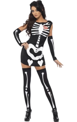 Smiffys Fever Sexy Skeleton Costume Halloween