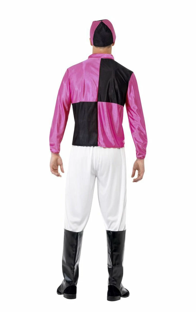 Smiffys Mens Pink And Black Jockey Costume Novelty