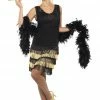 Smiffys Golden Fringe Flapper Dress All Decades /Era Costumes