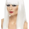 Smiffys Long White Wig With Fringe Halloween