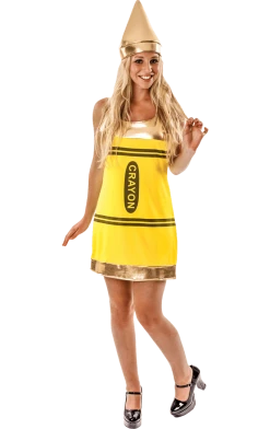 Orion Costumes Womens Yellow Crayon Dress Costume