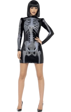Smiffys Halloween Miss X-Ray Skeleton Costume