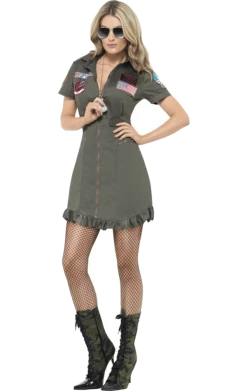 Smiffys Military Ladies Deluxe Top Gun Costume