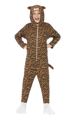 Smiffys Kids Tiger Jumpsuit Costume Animals