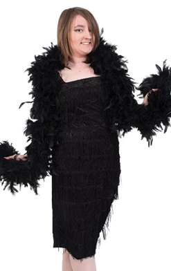 Generic Black Feather Boa Accessory 1920's