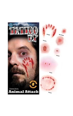 Tinsley Transfers Animal Attack Temporary Tattoos Halloween