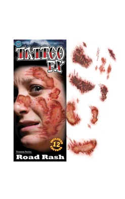 Tinsley Transfers Halloween Road Rash Temporary Tattoos