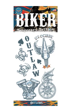 Tinsley Transfers Biker Tattoo Set Accessory Punk
