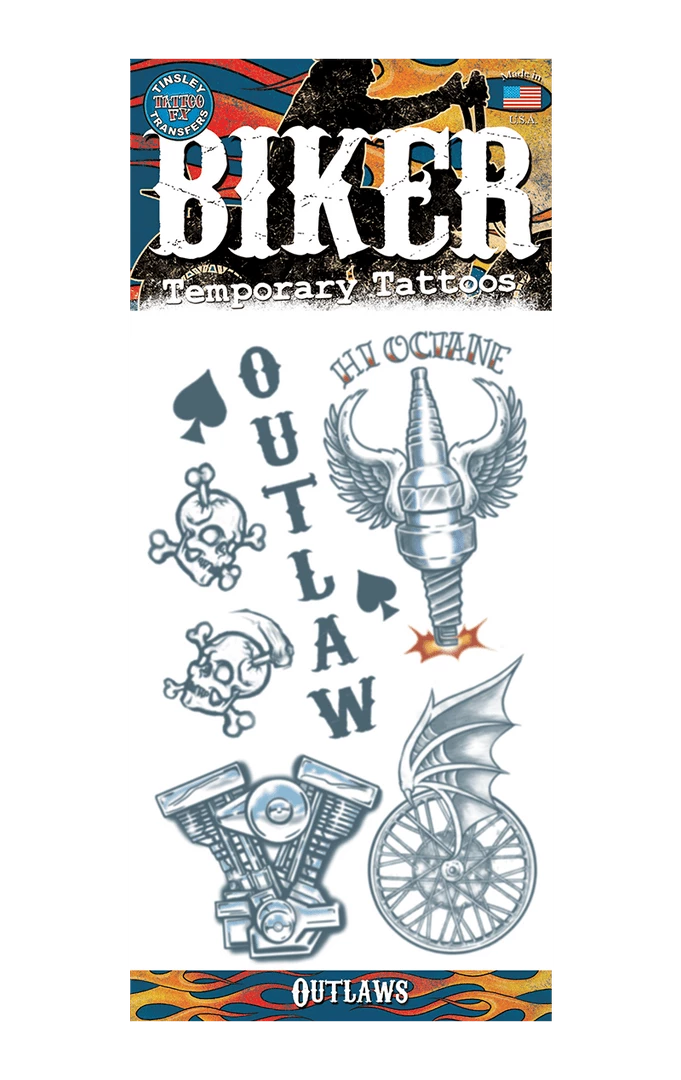 Tinsley Transfers Biker Tattoo Set Accessory Punk