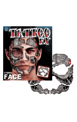 Tinsley Transfers Aliens Cyborg Face Tattoo Accessory