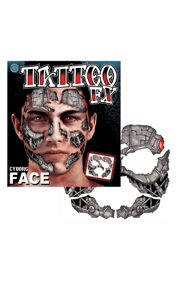 Tinsley Transfers Aliens Cyborg Face Tattoo Accessory