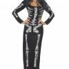 Smiffys Womens Skeleton Maxi Dress Costume Costumes Under £20