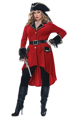 California Costumes Book Characters Womens Plus Size Captain Hook Costume
