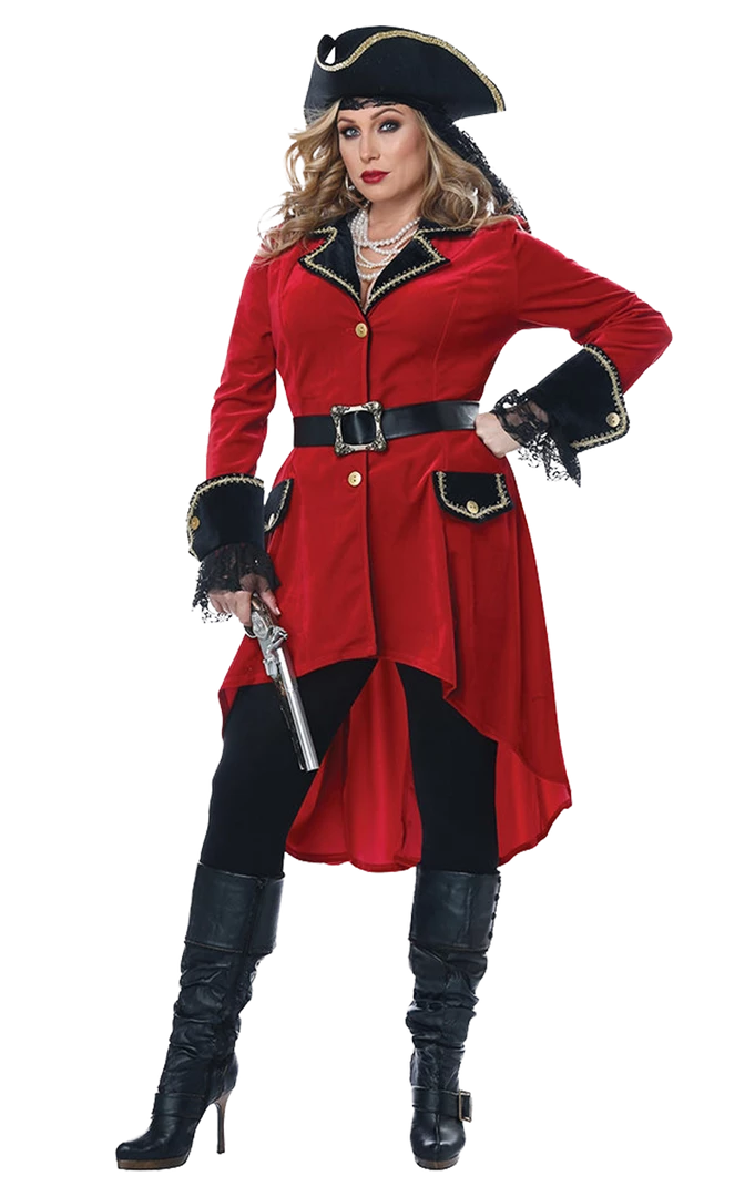 California Costumes Book Characters Womens Plus Size Captain Hook Costume