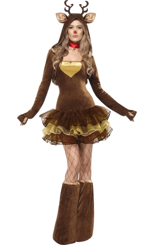 Smiffys Animals Womens Reindeer Dress Costume