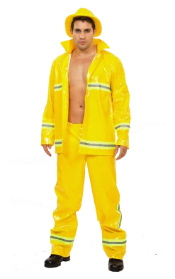 Smiffys Fireman & Firewoman Mens Yellow Fireman Costume
