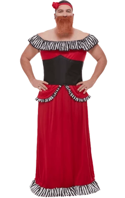 Smiffys Circus Mens Bearded Lady Costume
