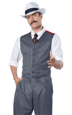 California Costumes Mens 1920s Pinstripe Mobster Costume All Decades /Era Costumes